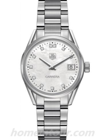 豪雅WAR1314.BA0778女表卡莱拉Carrera系列-银色表带/表径32mm