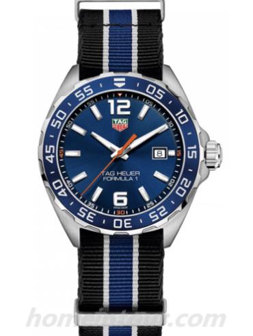 豪雅WAZ1010.FC8197男表FORMULA 1系列-黑色/蓝色表带/表径43mm