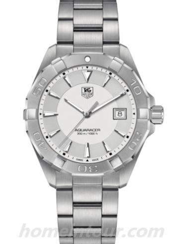 豪雅WAY1111.BA0928男表竞潜Aquaracer系列-银色表带/表径40.5mm