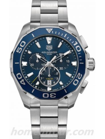 豪雅CAY111B.BA0927男表竞潜Aquaracer系列-银色表带/表径41mm