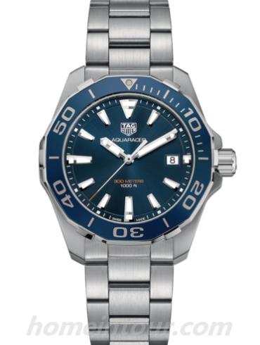 豪雅WAY111C.BA0928男表竞潜Aquaracer系列-银色表带/表径41mm