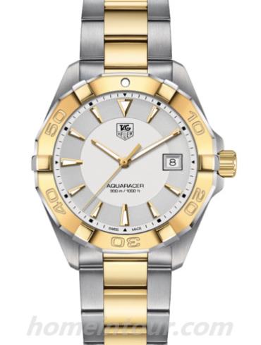 豪雅WAY1120.BB0930男表竞潜Aquaracer系列-间金色表带/表径43mm