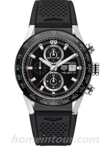 豪雅CAR201Z.FT6046男表卡莱拉Carrera系列-黑色表带/表径43mm