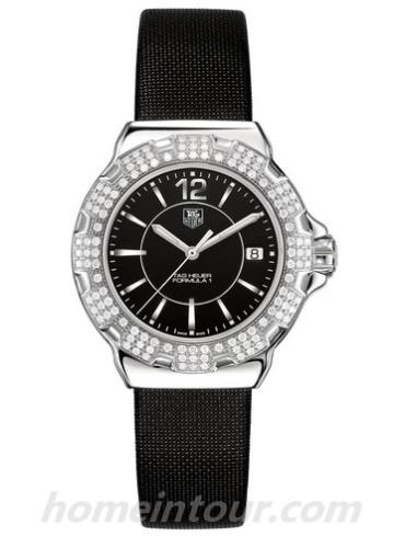 豪雅WAH1217.FC6218女表F1系列-黑色表带/表径37mm