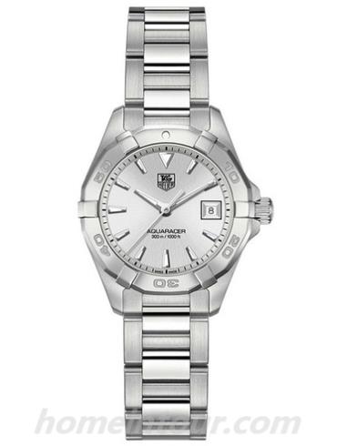 豪雅WAY1411.BA0920女表竞潜Aquaracer系列-银色表带/表径27mm