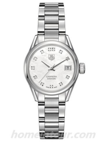 豪雅WAR2414.BA0776女表卡莱拉Carrera系列-银色表带/表径28mm