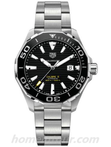 豪雅WAY201A.BA0927男表竞潜Aquaracer系列-银色表带/表径43mm