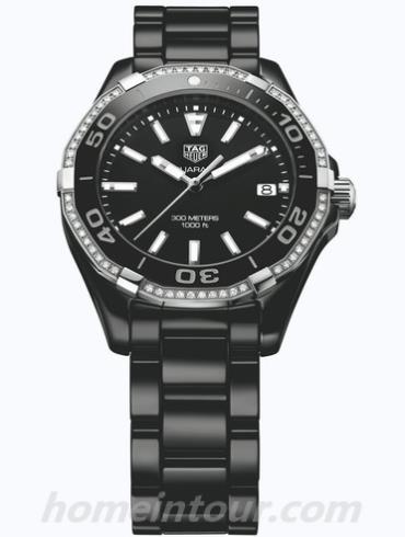 豪雅WAY1395.BH0716女表竞潜Aquaracer系列-黑色表带/表径35mm