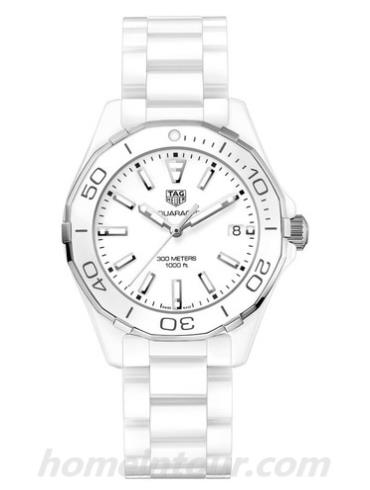 豪雅WAY1391.BH0717女表竞潜Aquaracer系列-白色表带/表径35mm