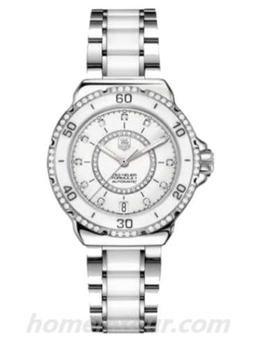 豪雅WAU2213.BA0859女表F1系列-银色/白色表带/表径37mm