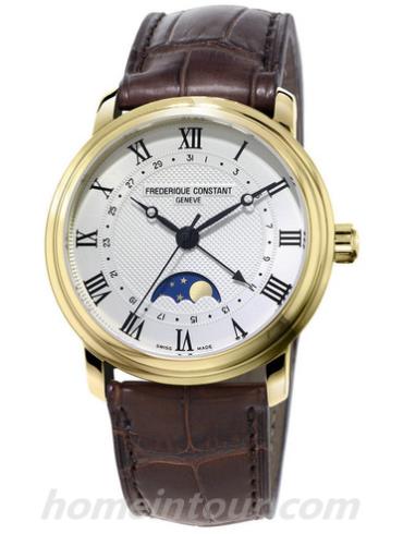 康斯登FC-330MC4P5男表百年经典系列-棕色表带/表径40mm