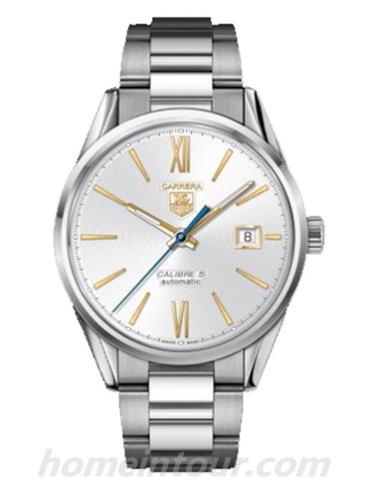 豪雅WAR211D.BA0782男表卡莱拉Carrera系列-银色表带/表径39mm