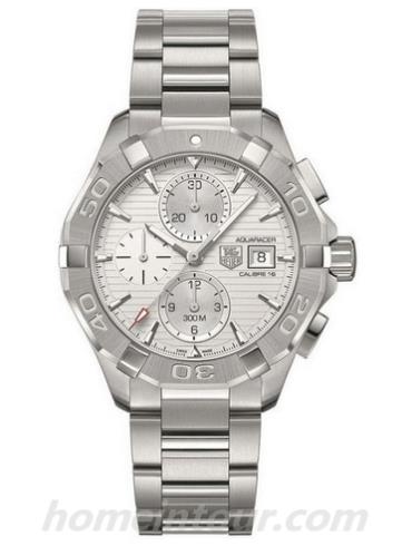 豪雅CAY2111.BA0925男表竞潜Aquaracer系列-银色表带/表径43mm