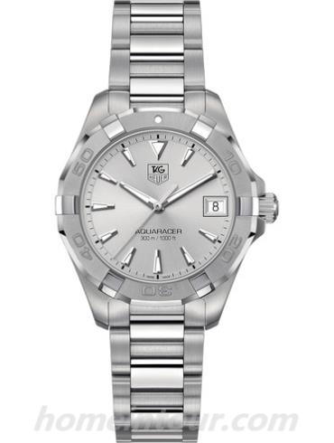 豪雅WAY1311.BA0915女表竞潜Aquaracer系列-银色表带/表径32mm