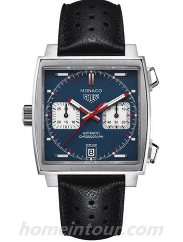 豪雅CAW211P.FC6356男表摩纳哥Monaco系列-黑色表带/表径39mm