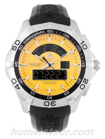 豪雅CAF1011.FT8011男表竞潜Aquaracer系列-黑色表带/表径43mm