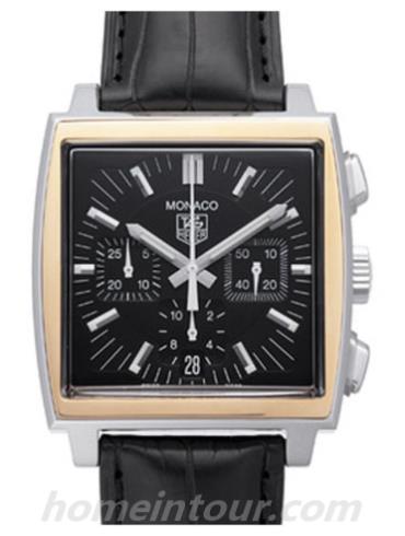 豪雅CW2111.LE6177男表摩纳哥Monaco系列-黑色表带/表径38mm