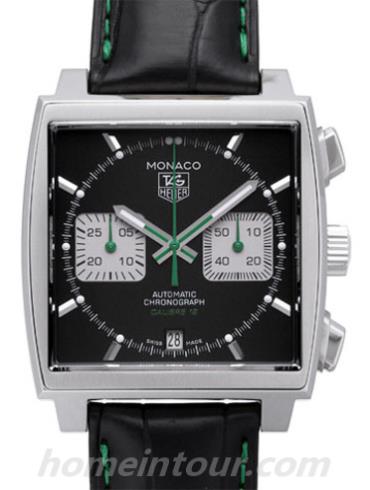 豪雅CAW2117.FC6271男表摩纳哥Monaco系列-黑色表带/表径39mm