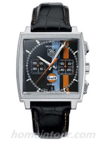 豪雅CW211A.FC6228男表摩纳哥Monaco系列-黑色表带/表径38mm