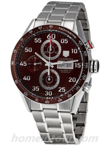 豪雅CV2A12.BA0796男表卡莱拉Carrera系列-银色表带/表径43mm