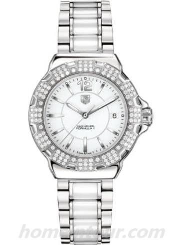 豪雅WAH1218.BA0861女表FORMULA 1系列-银色表带/表径37mm