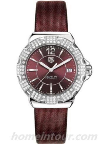 豪雅WAH121B.FC6223女表FORMULA 1系列-紫红色表带/表径37mm