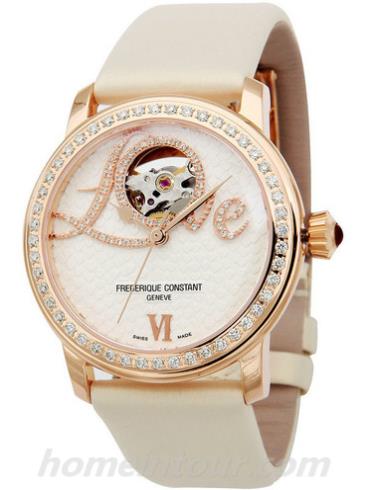 康斯登FC-310SQ2PD4女表心跳系列-白色表带/表径34mm