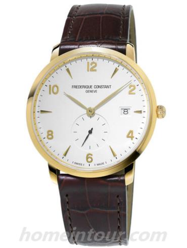 康斯登FC-245VA5S5男表SLIMLINE系列-棕色表带/表径39mm