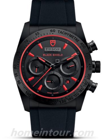 帝舵42000CR-0001男表迅骑黑盾型-黑色表带/表径42mm