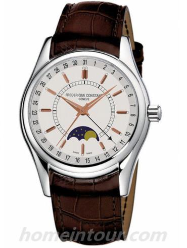 康斯登FC-330V6B6男表百年经典系列-棕色表带/表径43mm