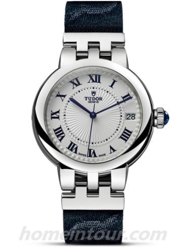 帝舵35800-0002女表玫瑰系列-蓝色表带/表径34mm