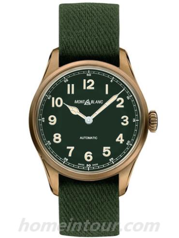 万宝龙118222男表维莱尔1858系列-绿色表带/表径40mm