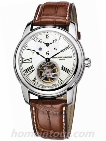 康斯登FC-938WR4H6男表心跳系列-棕色表带/表径42mm