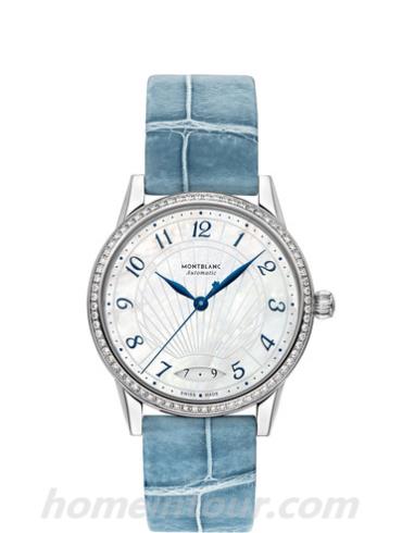 万宝龙118772女表宝曦系列-蓝色表带/表径34mm