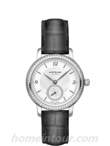 万宝龙118534女表明星经典系列-灰色墨韵表带/表径32mm