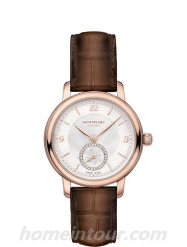 万宝龙118532女表明星经典系列-棕色墨韵表带/表径32mm