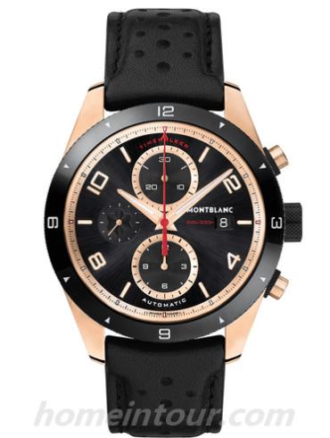 万宝龙117051男表时光行者系列-黑色表带/表径43mm