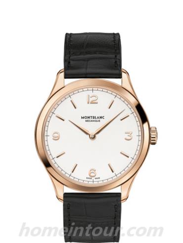 万宝龙112516男表传承精密计时系列-黑色表带/表径38mm