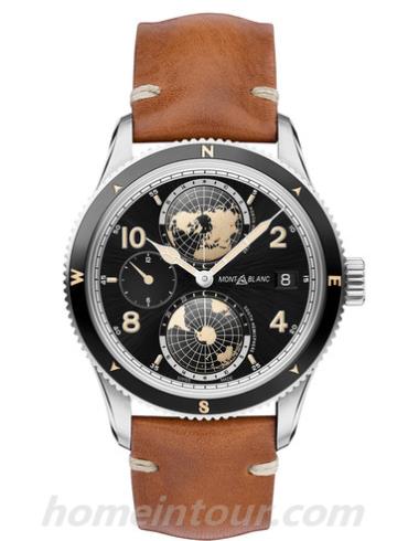 万宝龙119286男表维莱尔1858系列-棕色表带/表径42mm