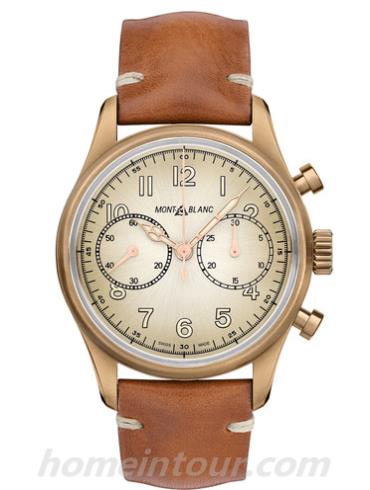 万宝龙118223男表维莱尔1858系列-棕色表带/表径42mm