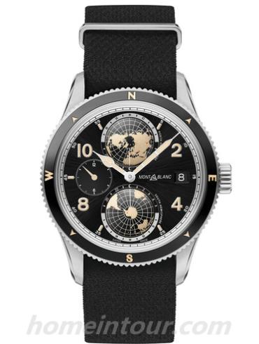 万宝龙117837男表维莱尔1858系列-黑色表带/表径42mm