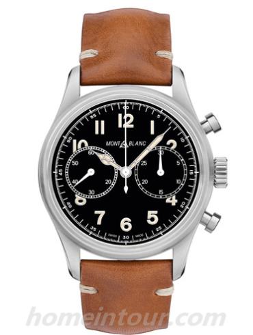 万宝龙117836男表维莱尔1858系列-棕色表带/表径42mm