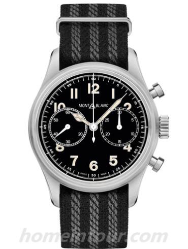 万宝龙117835男表维莱尔1858系列-黑色表带/表径42mm