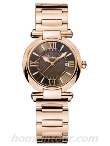 萧邦384238-5006女表Imperiale系列-玫瑰金色表带/表径28mm
