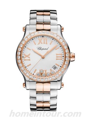 萧邦278582_6004女表Happy Diamonds系列-间金色表带/表径36mm