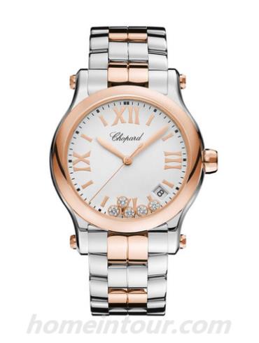 萧邦278582_6002女表Happy Diamonds系列-间金色表带/表径36mm