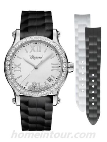 萧邦278582_3003女表Happy Diamonds系列-黑色表带/表径36mm