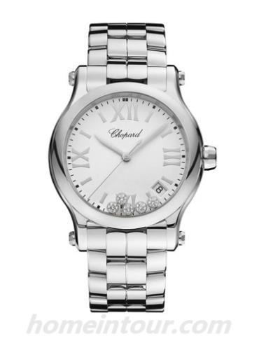 萧邦278582_3002女表Happy Diamonds系列-银色表带/表径36mm