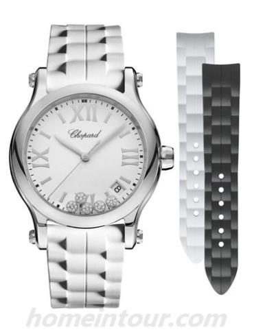 萧邦278582_3001女表Happy Diamonds系列-白色表带/表径36mm