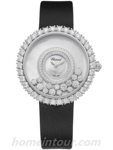 萧邦204445-1001女表Happy Diamonds系列-黑色表带/表径37.7mm